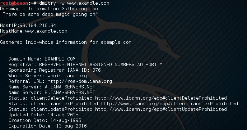 DMitry ferramentas para haking usada no linux distribuicao kali