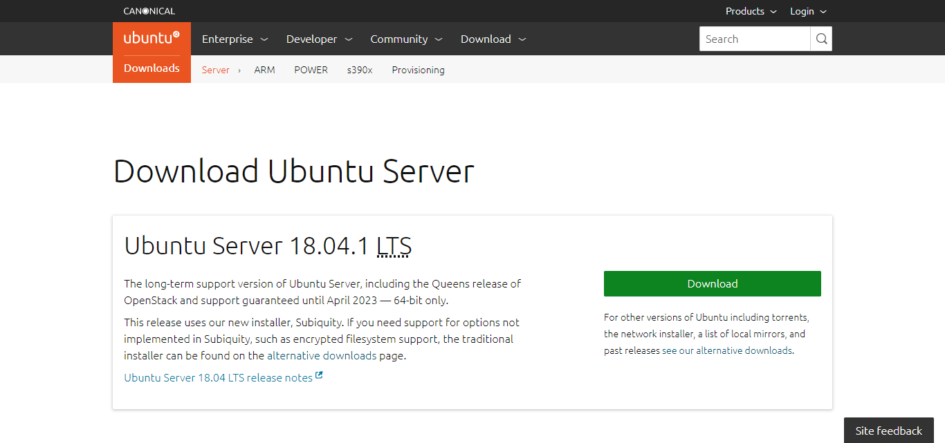 ubuntu server download virtualbox